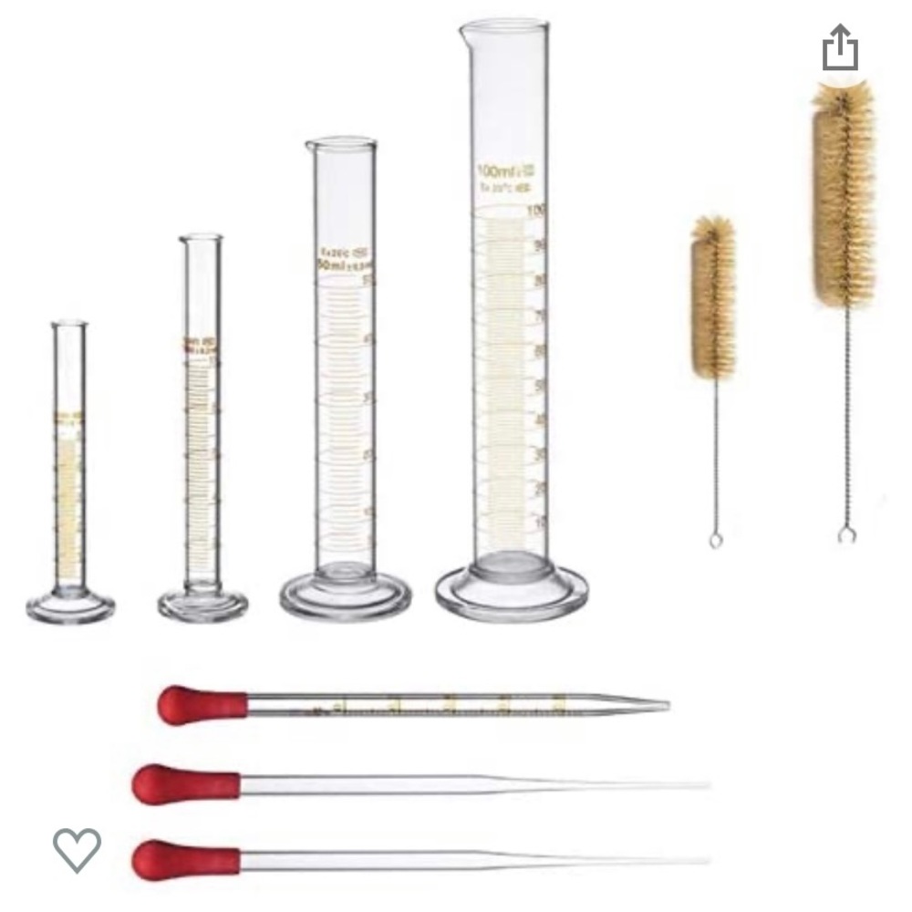 Thick Glass Graduated Measuring Cylinder Set 5ml 10ml
50ml 100ml Glass